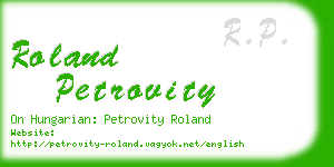 roland petrovity business card